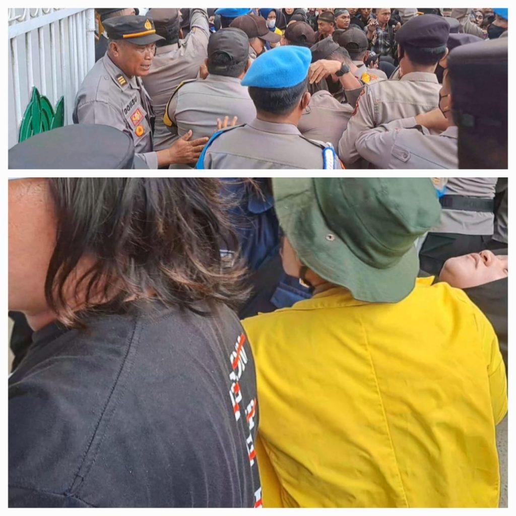Breking News, Demo BBM dan Moral Oknum Bupati, Satu Orang Mahasiswa Pingsan