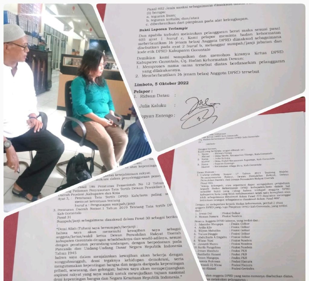 Disebut Tidak Berpihak dan Memalukan Masyarakat Kabupaten Gorontalo, 16 Anggota DPRD Dilaporkan
