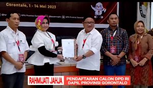 Petahana DPD RI, Rahmijati Jahja Resmi Mendaftar ke KPU Provinsi Gorontalo.