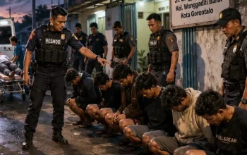 7 Pemuda Gorontalo Terancam Bui Usai Polresta Gorontalo Sita Badik dan Panah Wayar